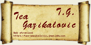 Tea Gazikalović vizit kartica